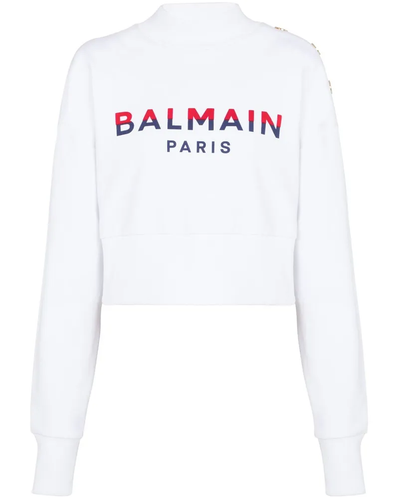 Balmain Sweatshirt mit Logo-Print - Weiß Weiß