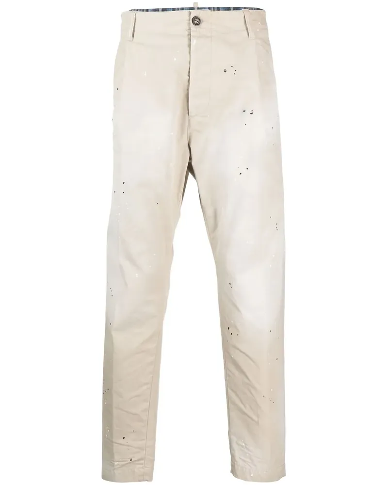 Dsquared2 Gerade Hose mit Logo-Print - Nude Nude