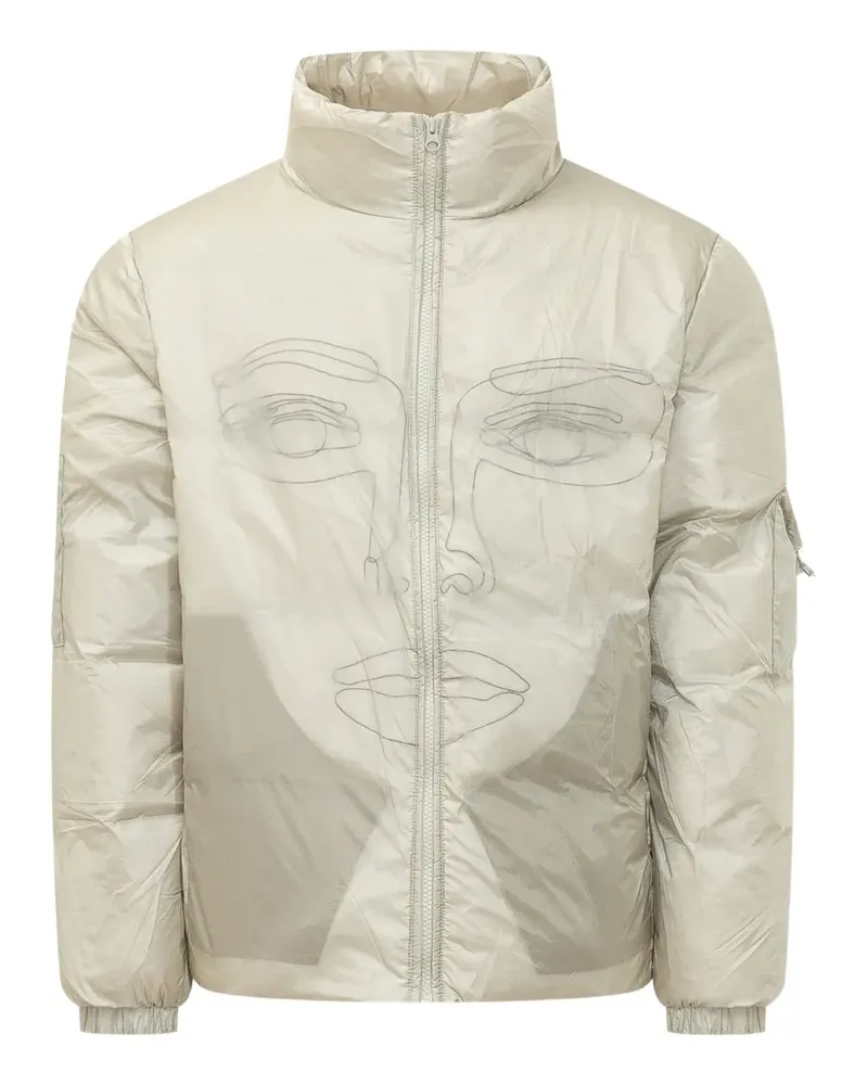 KidSuper translucent face-print jacket - Nude Nude