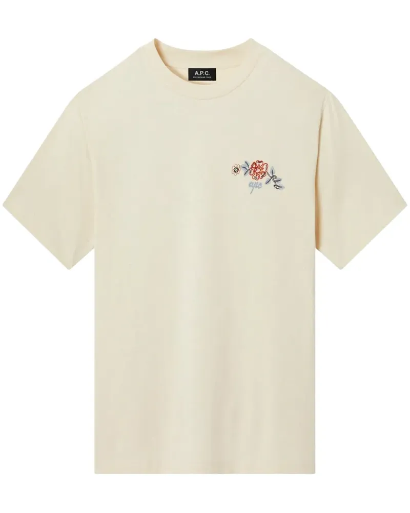 A.P.C. T-Shirt mit Logo-Print - Nude Nude