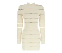 Bodycon-Minikleid aus Mesh mit Pailletten - Nude