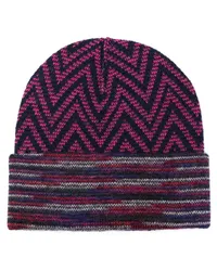 Missoni Beanie mit Zickzackmuster Rosa