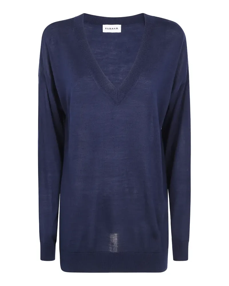 P.A.R.O.S.H. P.A.R.O H. Pullover mit V-Ausschnitt - Blau Blau