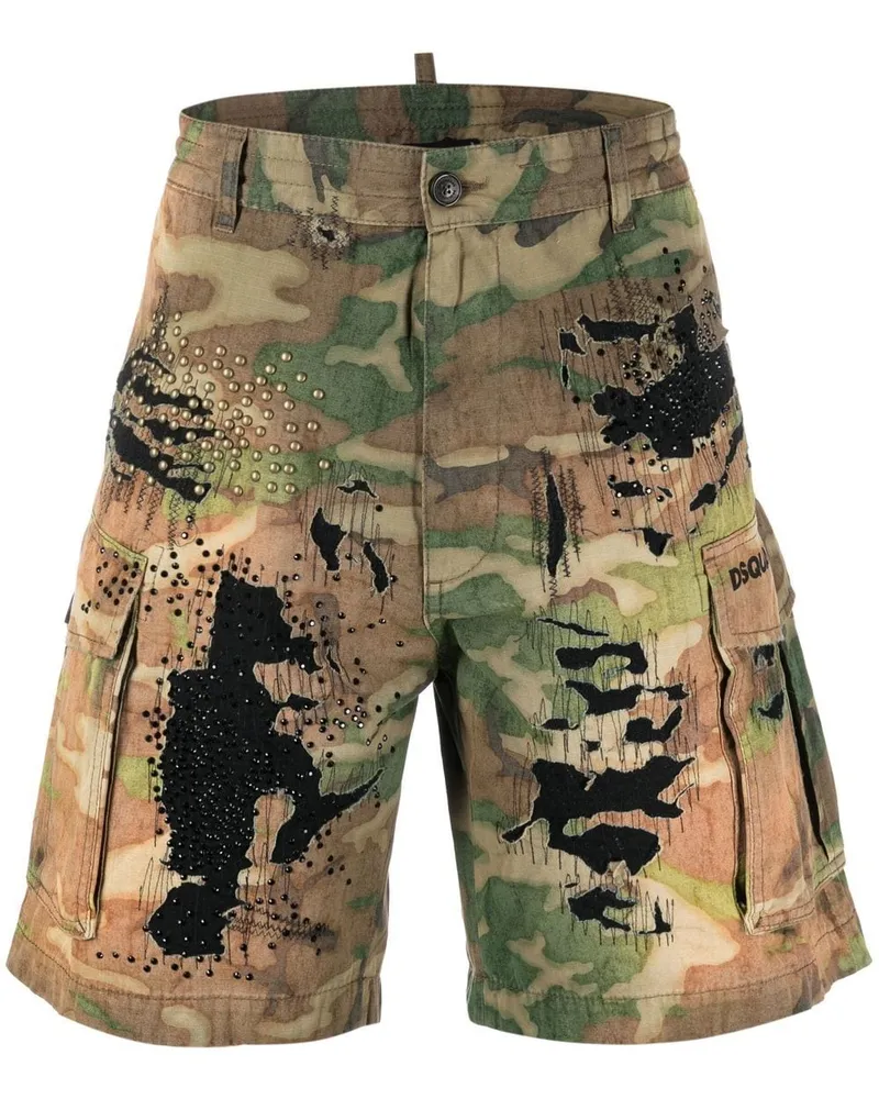 Dsquared2 Shorts im Distressed-Look - Grün Grün