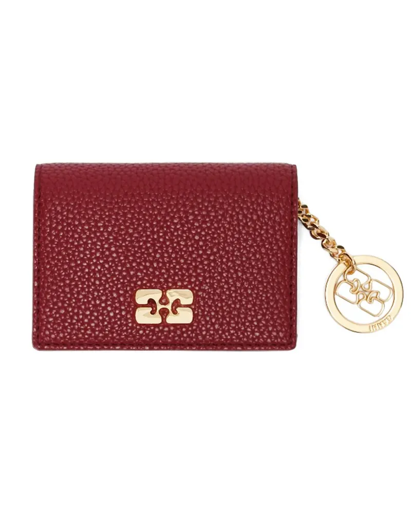 Ganni Strukturiertes Portemonnaie mit Anhänger - Rot Rot