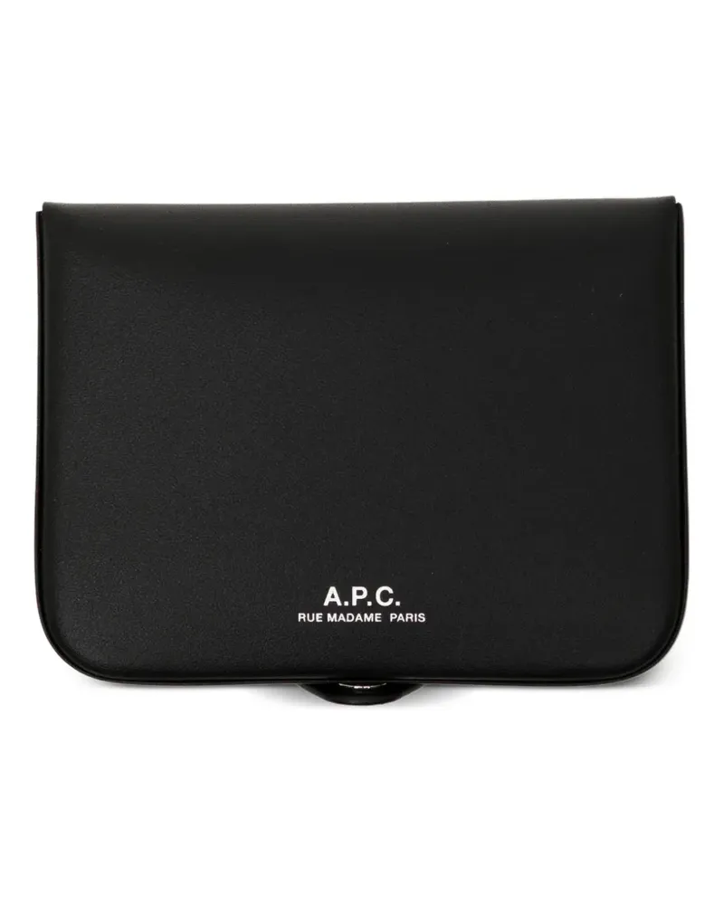 A.P.C. Portemonnaie mit Logo-Print - Schwarz Schwarz