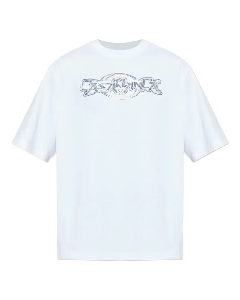 Casablanca Paris T-Shirt mit Logo - Weiß Weiß