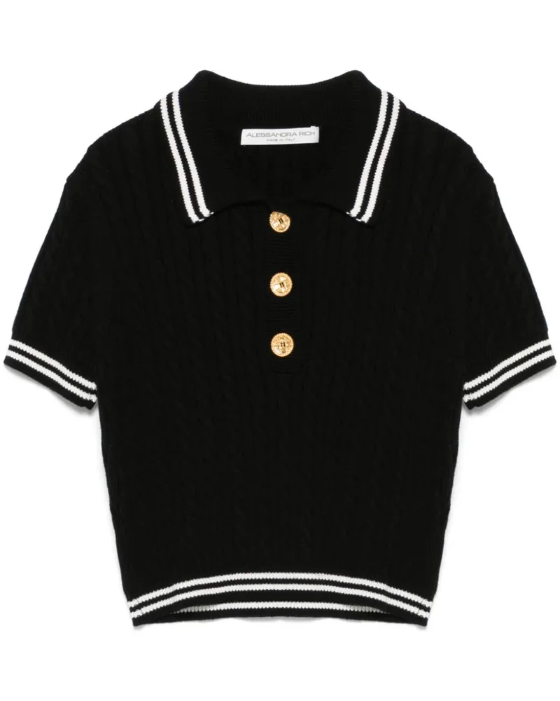 Alessandra Rich Klassisches Poloshirt - Schwarz Schwarz