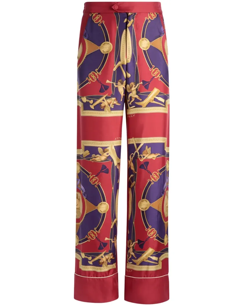 Bally Seidenhose mit grafischem Print - Rot Rot