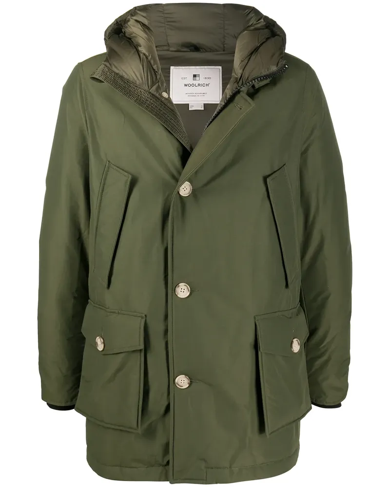 Woolrich Daunenmantel mit Knöpfen - Grün Grün