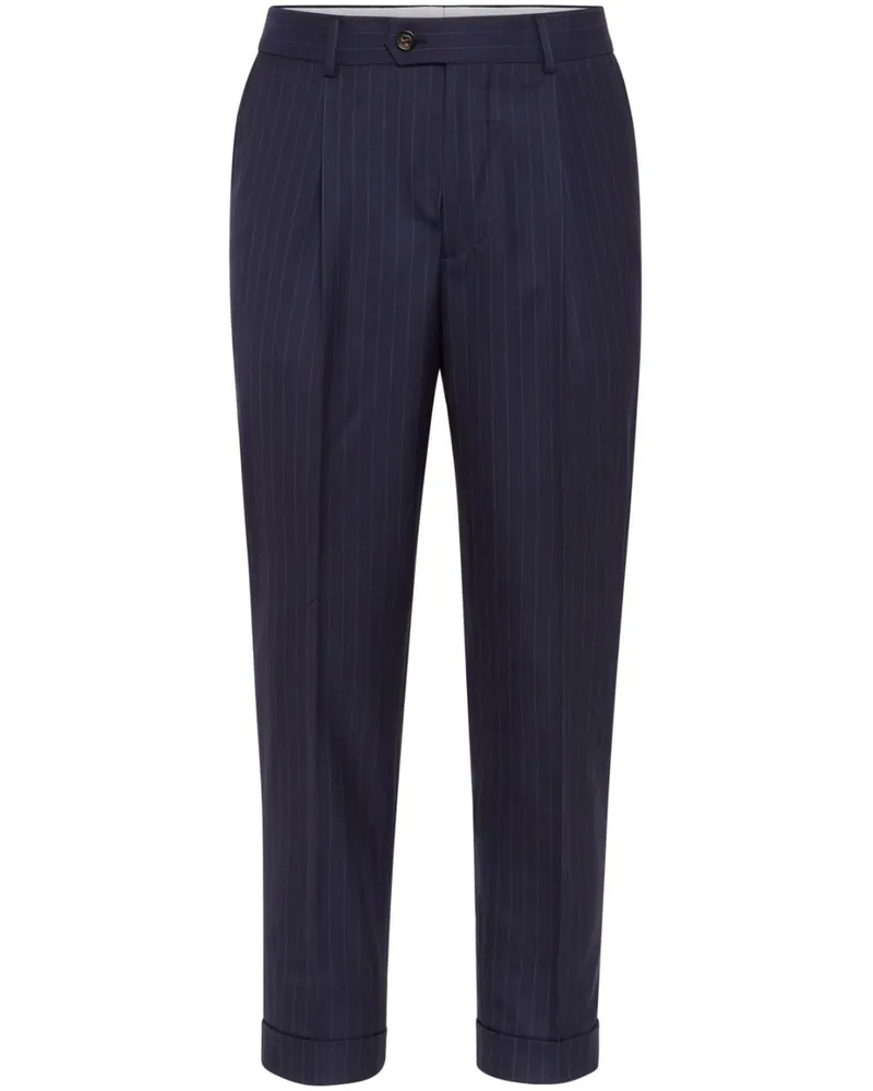 Brunello Cucinelli Gestreifte Hose - Blau Blau