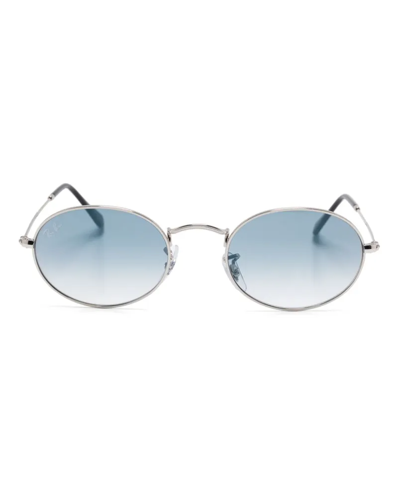 Ray Ban Sonnenbrille mit ovalem Gestell - Silber Silber