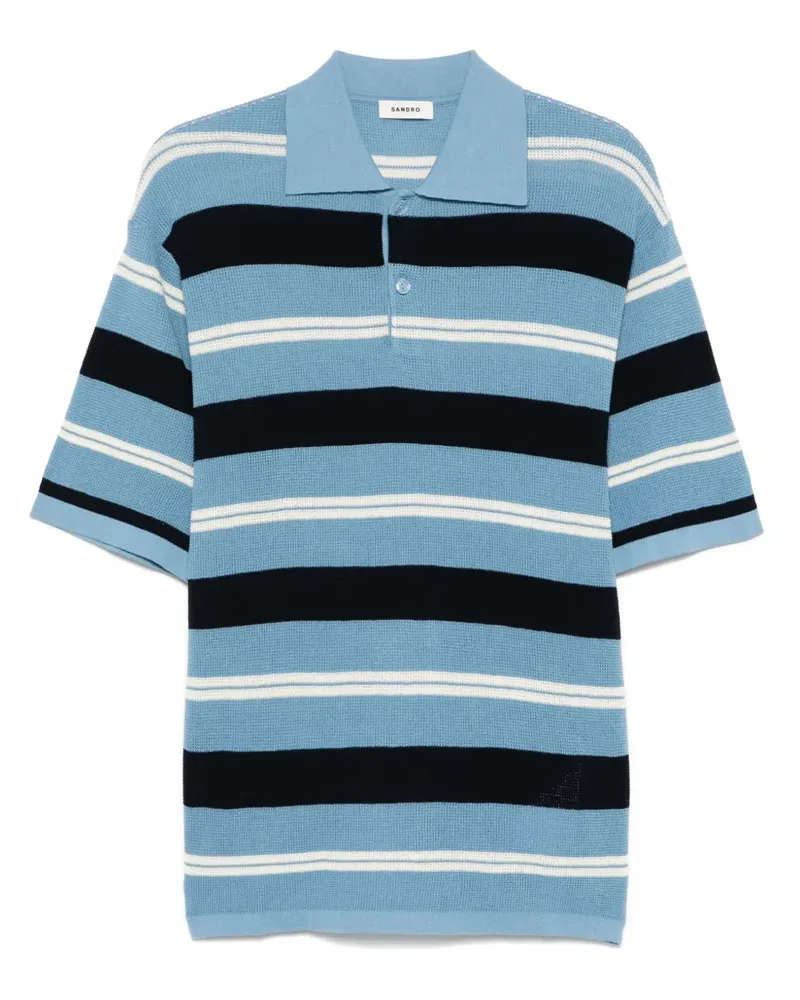 Sandro Gestreiftes Poloshirt - Blau Blau
