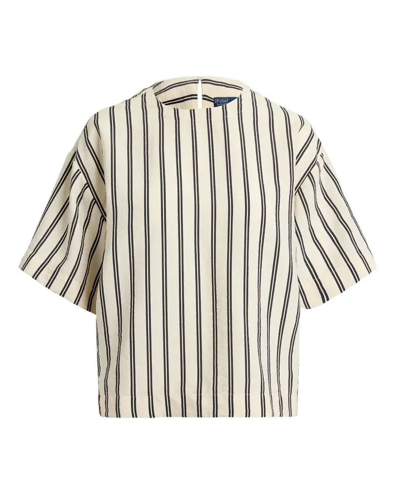 Ralph Lauren Gestreiftes Oversized-Oberteil - Weiß Weiß