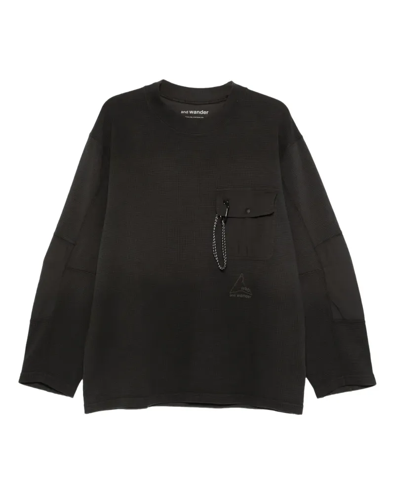 and wander Sweatshirt mit Klappentasche - Schwarz Schwarz