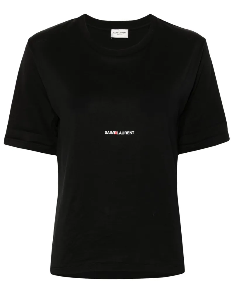 Saint Laurent T-Shirt mit Logo-Print - Schwarz Schwarz