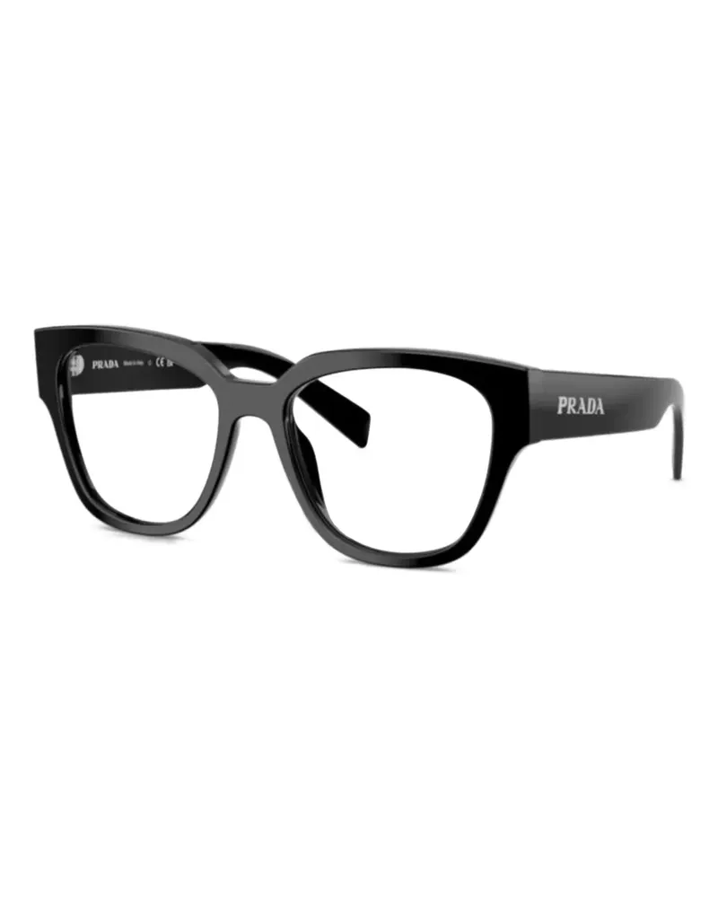 Prada Brille mit rundem Gestell - Schwarz Schwarz