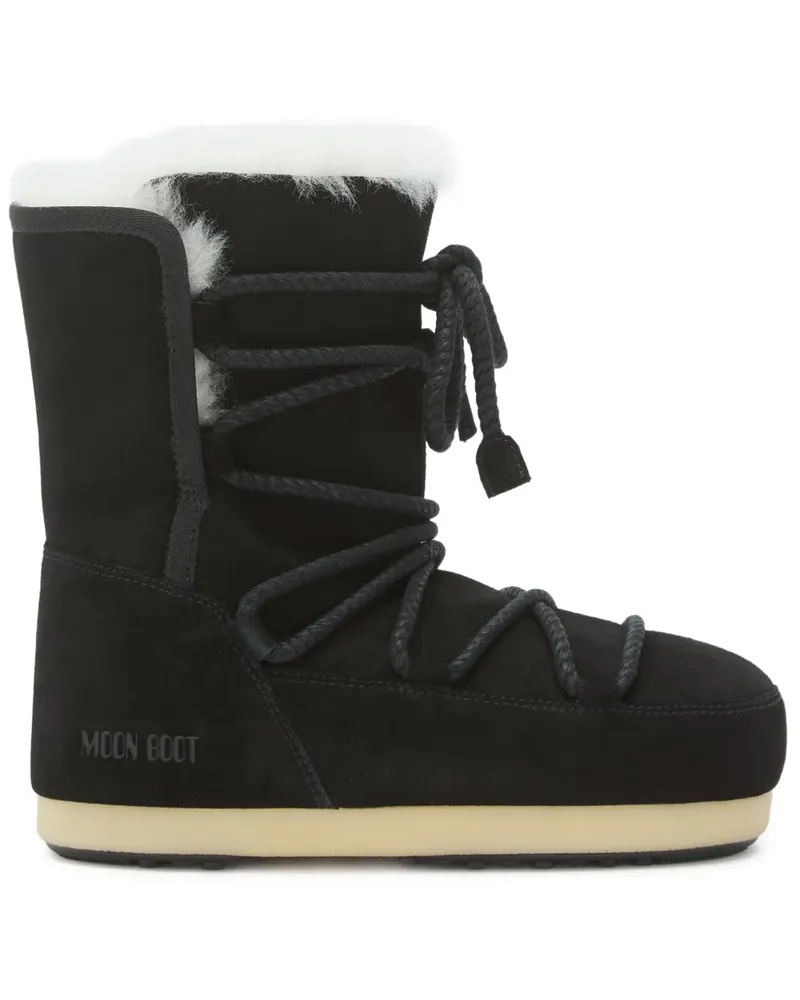 Moon Boot EVX Schnürstiefel aus Wildleder mit Shearling - Schwarz Schwarz