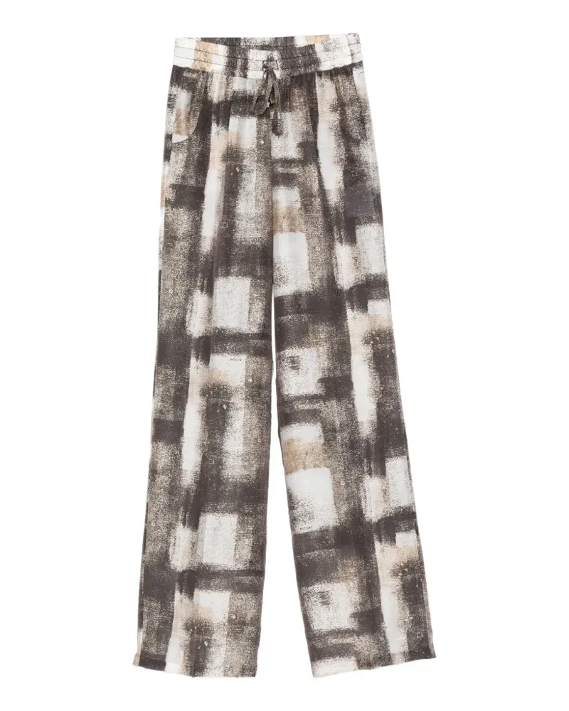 Kiton abstract-print trousers - Braun Braun
