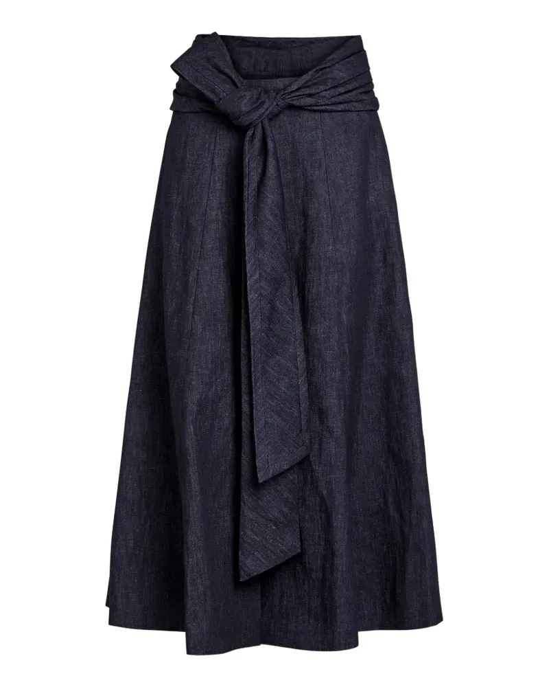 Gabriela Hearst Midirock mit Bindegürtel - Blau Blau