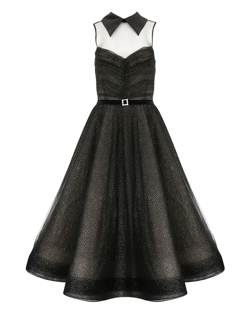 BRONX AND BANCO Charlotte Midikleid mit Gürtel - Schwarz Schwarz