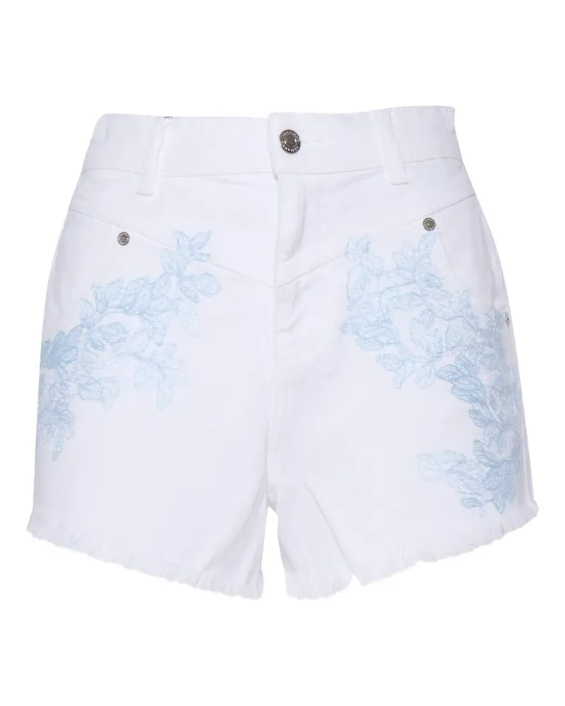 Ermanno Scervino Shorts mit Blumenstickerei - Weiß Weiß