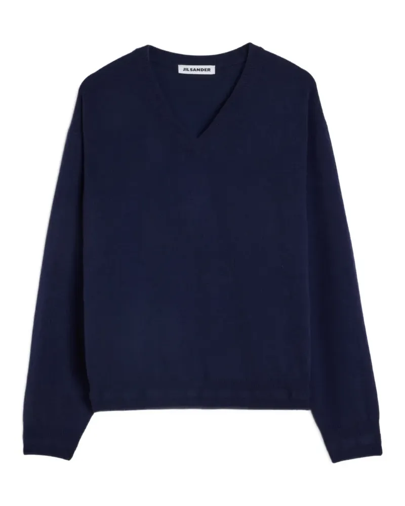 Jil Sander Kaschmirpullover mit V-Ausschnitt - Blau Blau