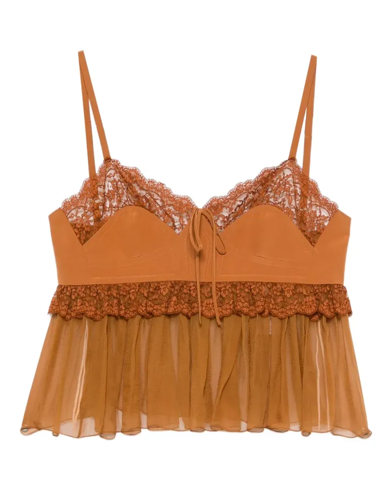 Chloé lace-trim blouse - Braun Braun