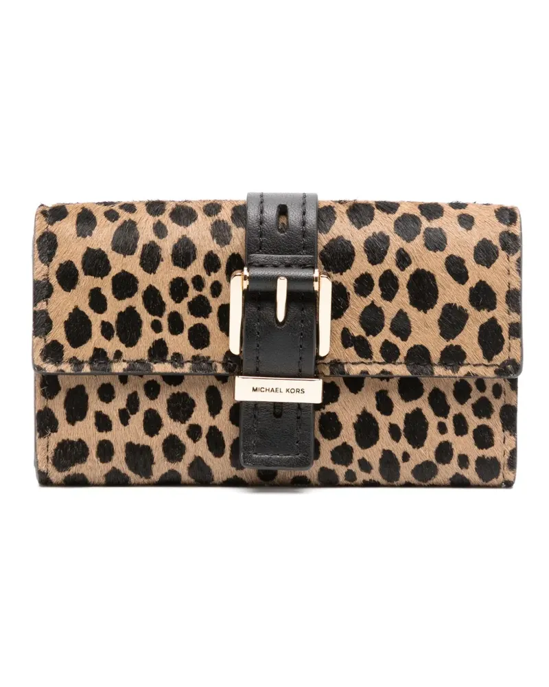 Michael Kors Mittelgroßes Nolita Portemonnaie mit Geparden-Print - Nude Nude