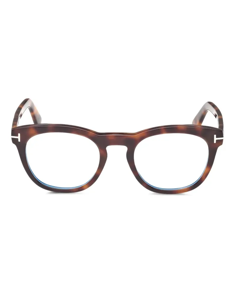 Tom Ford Brille mit rundem Gestell - Braun Braun