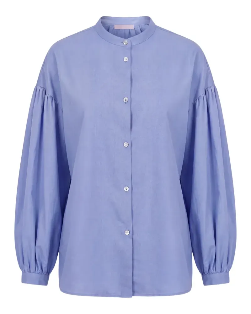 Kristina Ti Hemd mit Puffärmeln und Kragen - Blau Blau