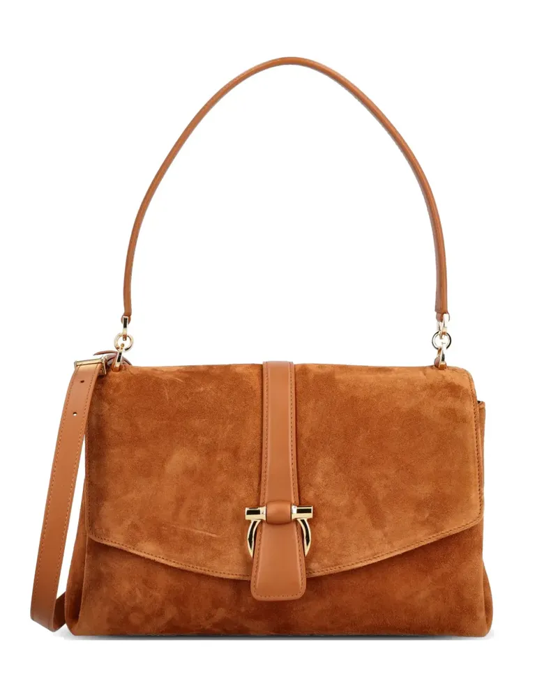 Ferragamo Schultertasche mit Vorderklappe - Braun Braun