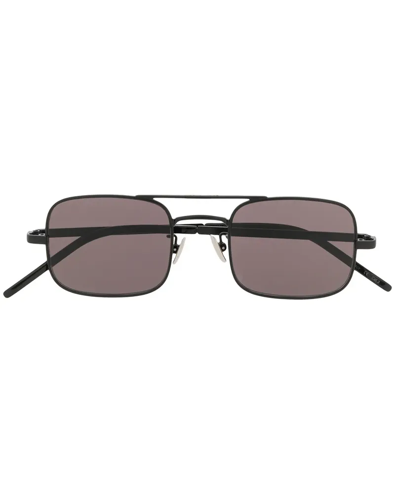 Saint Laurent Sonnenbrille mit eckigem Gestell - Schwarz Schwarz