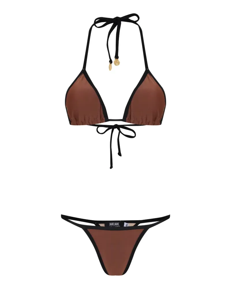 Amir Slama x Jade Picon Bikini mit Bindedetail - Braun Braun