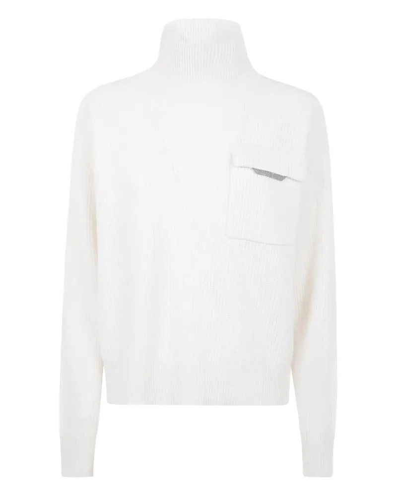 Brunello Cucinelli Sweatshirt mit Stehkragen - Weiß Weiß