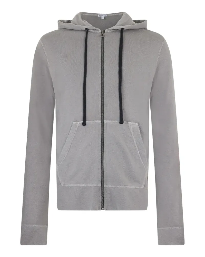 James Perse zip-up drawstring hoodie - Grau Grau