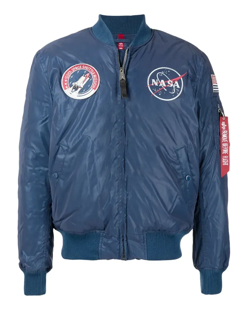 Alpha Industries Bomberjacke mit NASA-Patch - Blau Blau