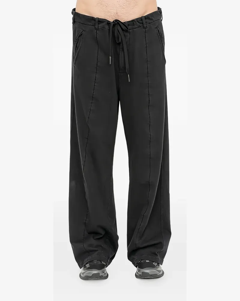 Andrea Ya'aqov Wide-Leg-Hose mit Kordelzug - Schwarz Schwarz