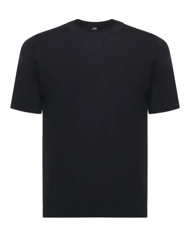 Alpha Studio crew-neck short-sleeve sweater - Schwarz Schwarz