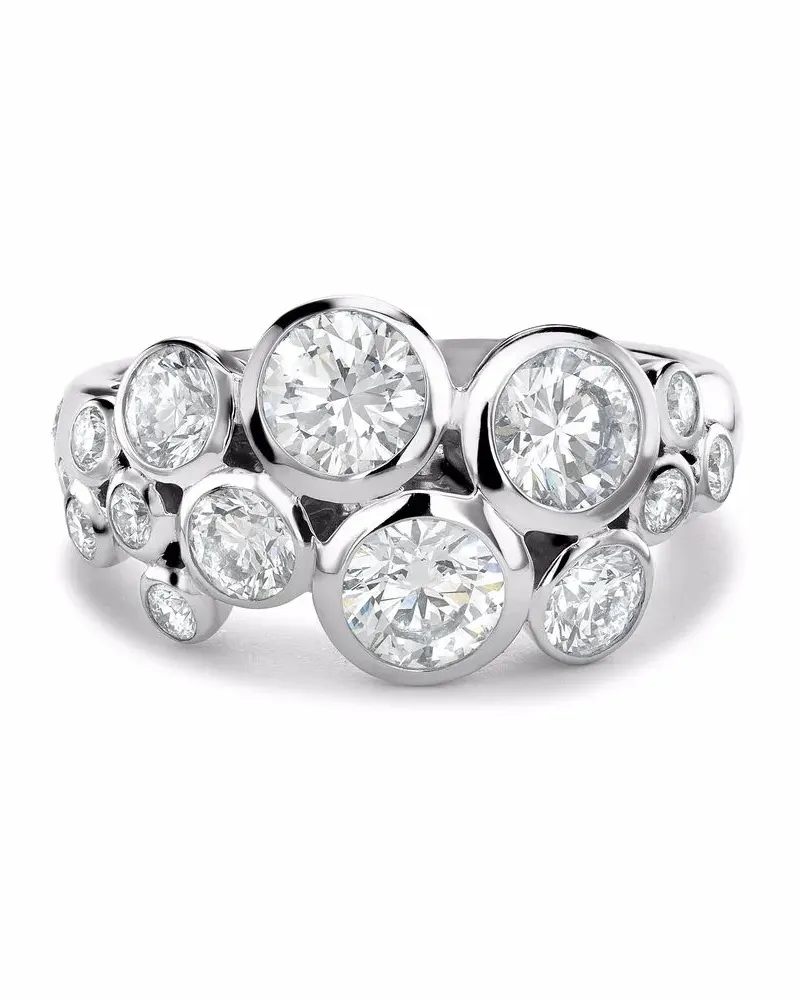 Pragnell 18kt Weißgoldring mit Diamanten - Silber Silber
