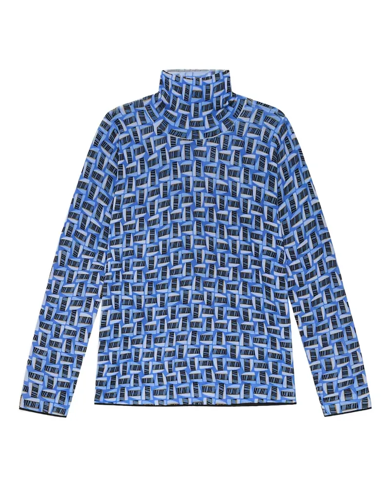 Maliparmi Gemusterter Rollkragenpullover - Blau Blau