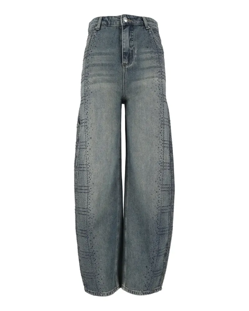 Ermanno Scervino rhinestone-embellished wide-leg jeans - Blau Blau