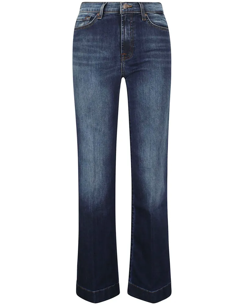 7 for all mankind Straight-Leg-Jeans mit Logo-Patch - Blau Blau