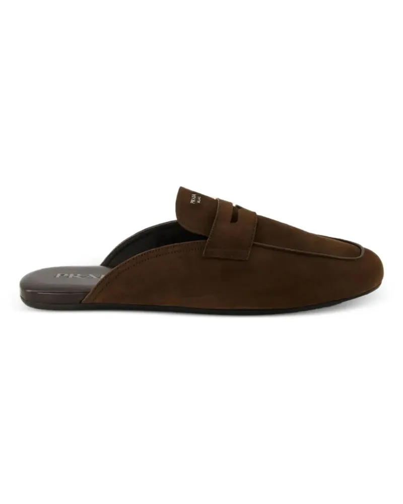 Prada penny-slot suede mules - Braun Braun