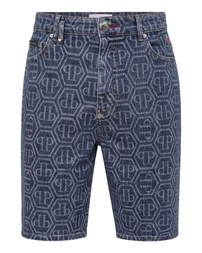 Philipp Plein Formentera Jeans-Shorts mit Monogramm - Blau Blau