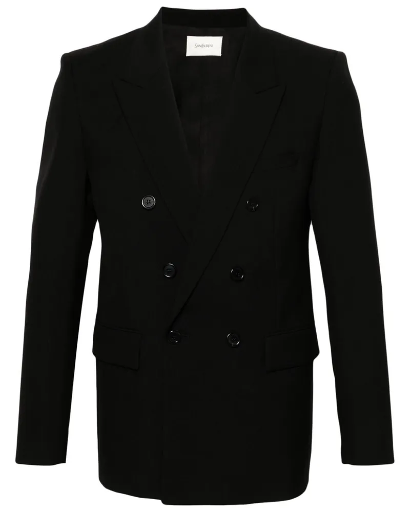 Saint Laurent Sakko aus Gabardine - Schwarz Schwarz