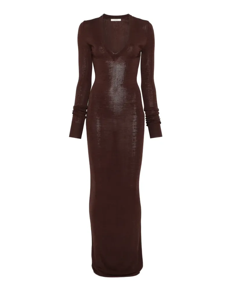 Entire Studios Langärmeliges Kleid mit V-Ausschnitt - Braun Braun