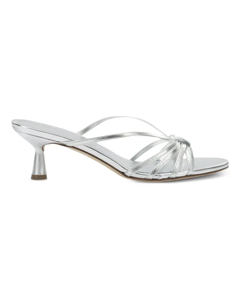 aeyde Abby laminated leather sandals - Silber Silber