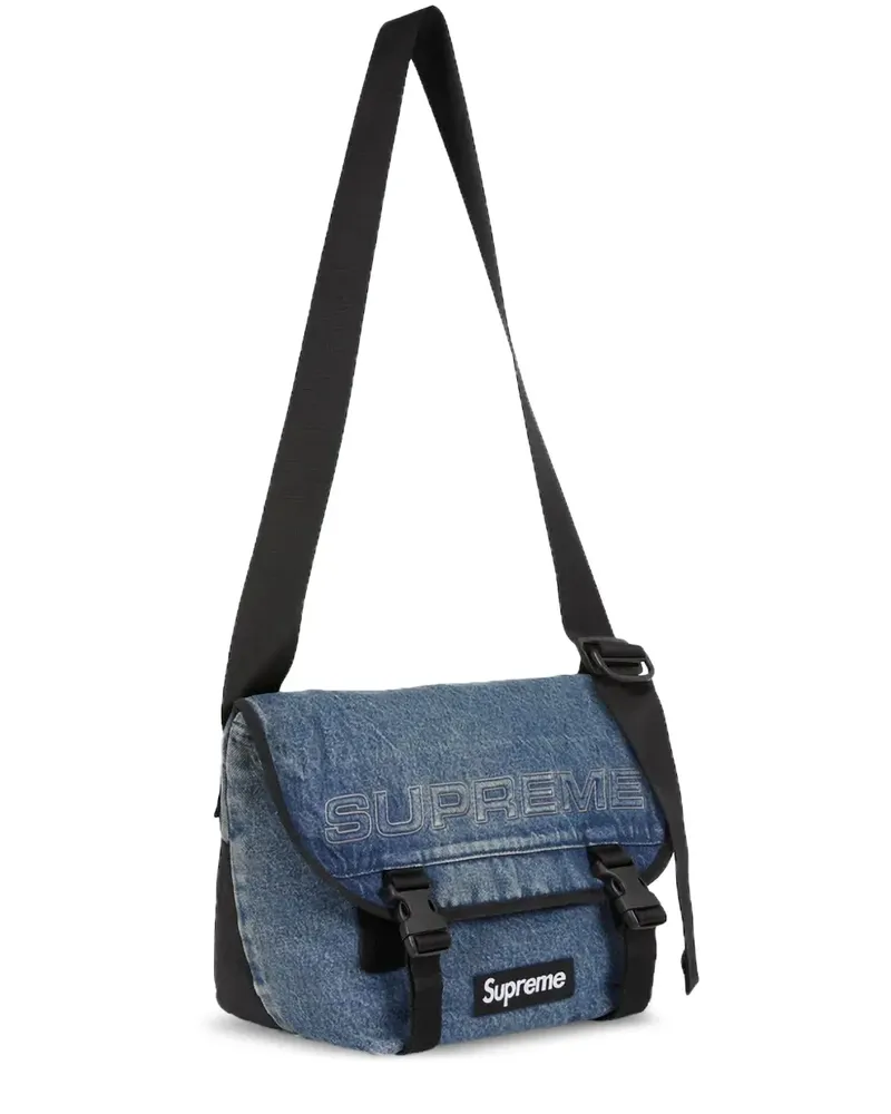 Supreme Being Blue" Schultertasche aus Denim - Blau Blau