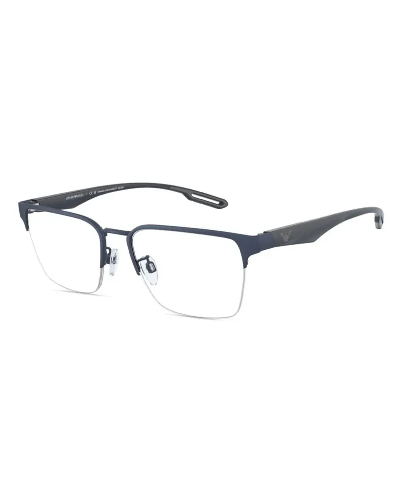 Emporio Armani Brille mit eckigem Gestell - Blau Blau